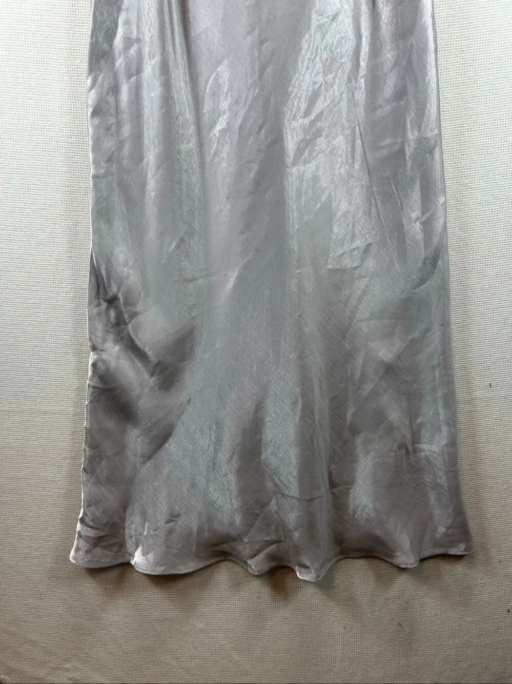 Wild Fable Silver Iridescent Satin Maxi Dress Size M NWT Y2K Prom Evening